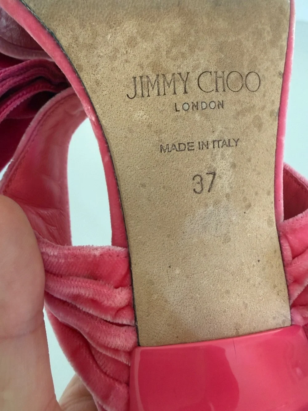 Jimmy Choo Women's Flaca Sandals 100 Velvet Candy Pink/Fuchsia